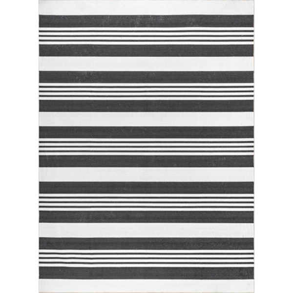 Black and White Striped Washable Area Rug, 3x5 Kirklands Home