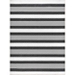 Black and White Striped Washable Area Rug, 3x5