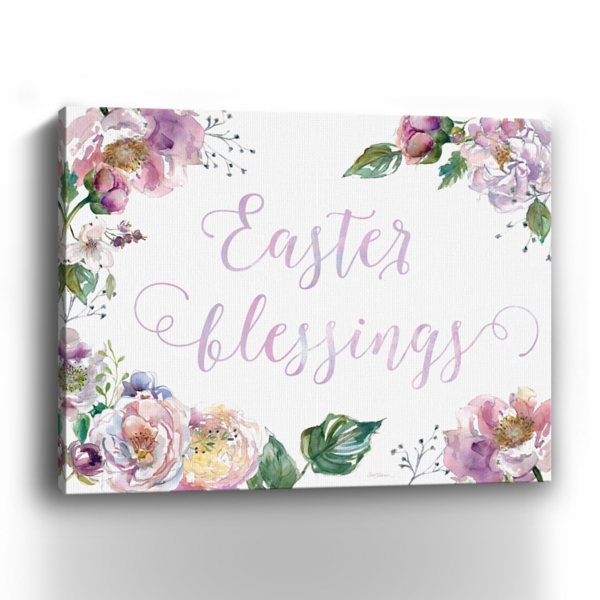 Easter Blessings Floral Canvas Art Print