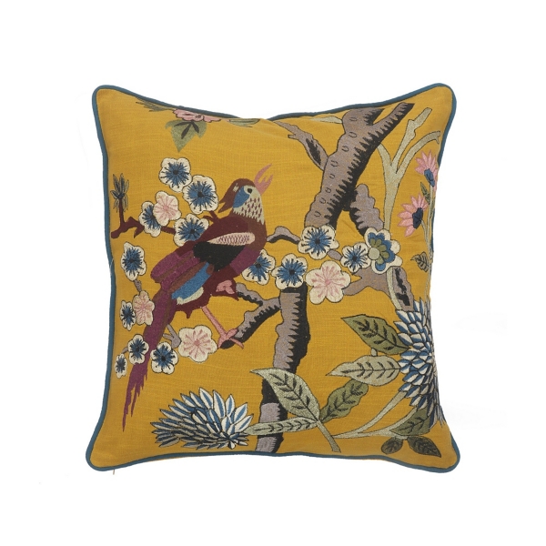 Yellow Bird of Paradise Cotton Pillow | Kirklands Home