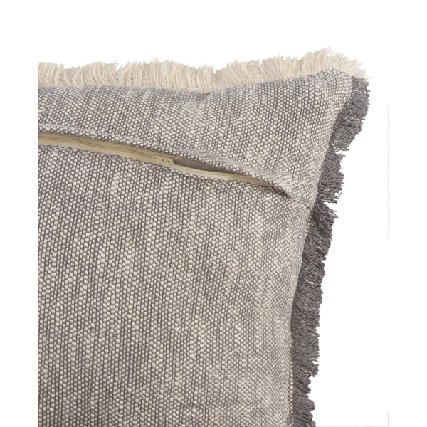 Two-Tone Gray Woven Accent Pillow