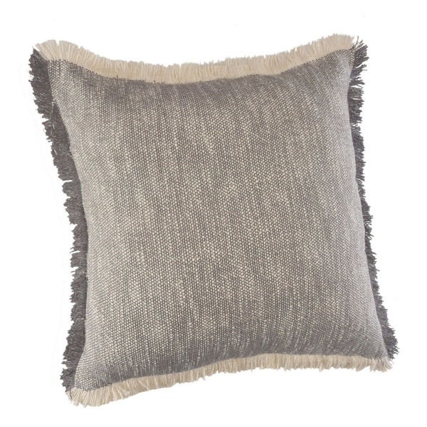 Two-Tone Gray Woven Accent Pillow