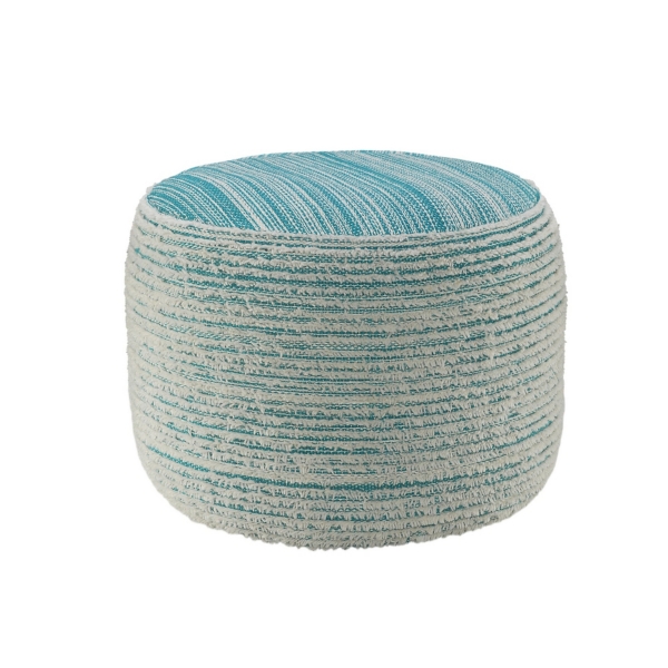 Aqua Tropical Textured Pouf Kirklands Home