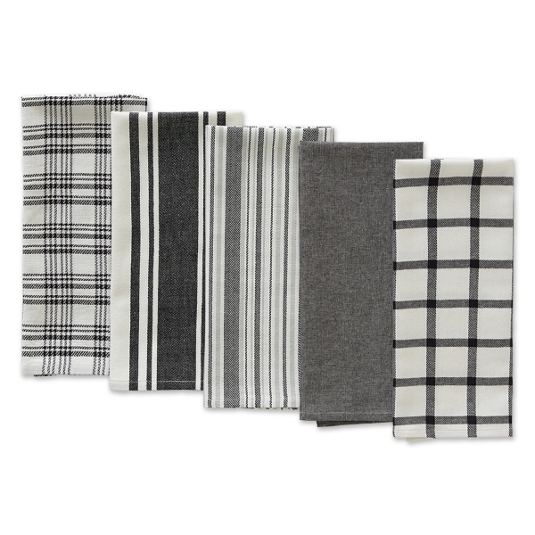 Gray Woven Dish Towels, Set of 5