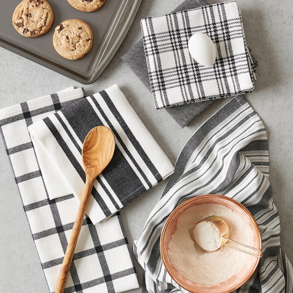 Gray Woven Dish Towels, Set of 5