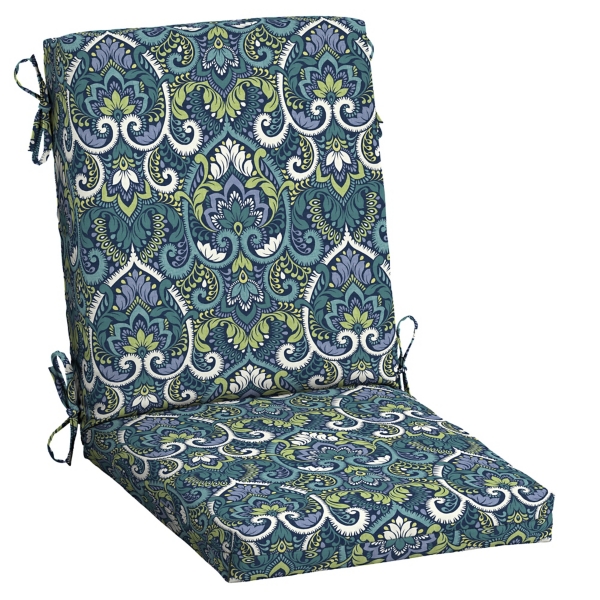 Sapphire Damask Luxe Outdoor Dining Chair Cushion | Kirklands Home