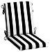 Black Stripe Luxe Outdoor Dining Chair Cushion