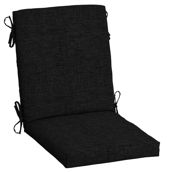 Black Leala Texture Outdoor Dining Chair Cushion