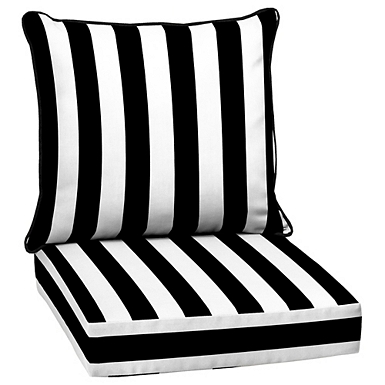 Black and white striped patio best sale chair cushions