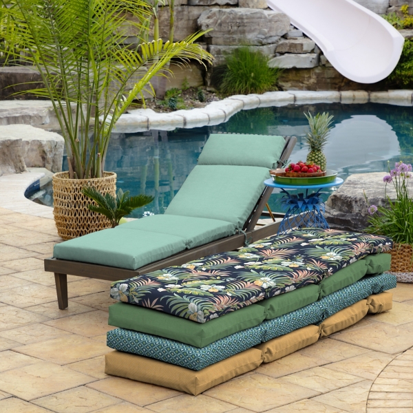 Aqua Leala Texture Outdoor Chaise Cushion