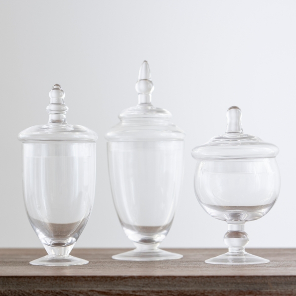 Glass Apothecary Jars with Lids Set of 3 – slyinspireme