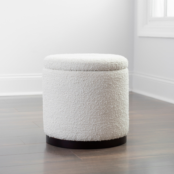 White footstool with deals storage