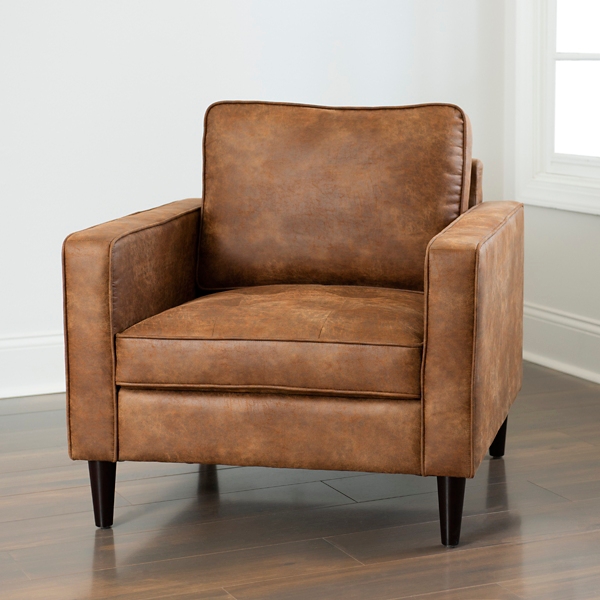 Faux leather deals armchair