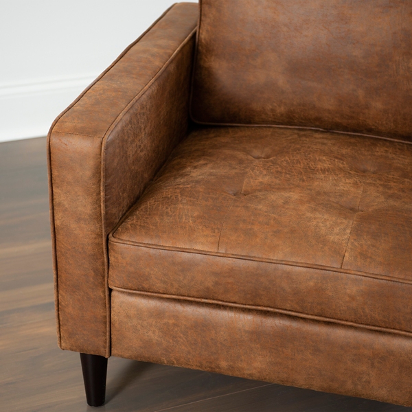 Brown Wyatt Faux Leather Armchair