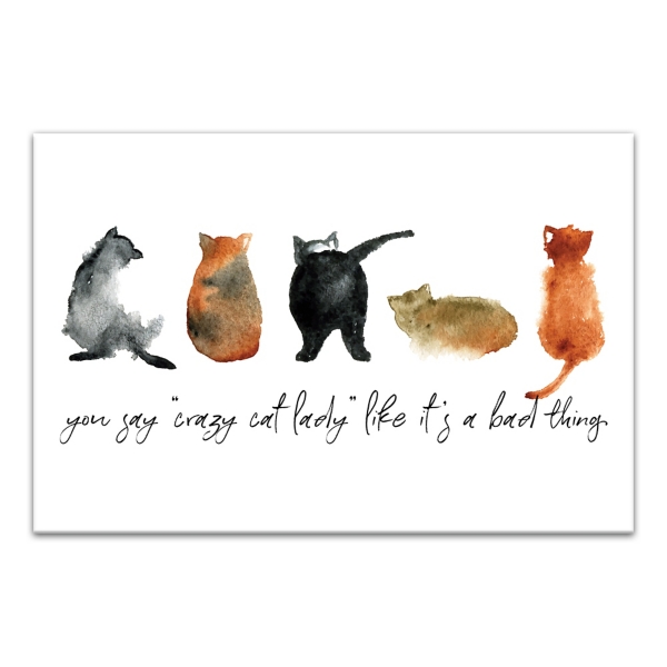 Log Cat Lady Art Print Wall Hangings Home Decor Home & Living etna.com.pe