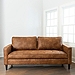 Brown Wyatt Faux Leather Sofa