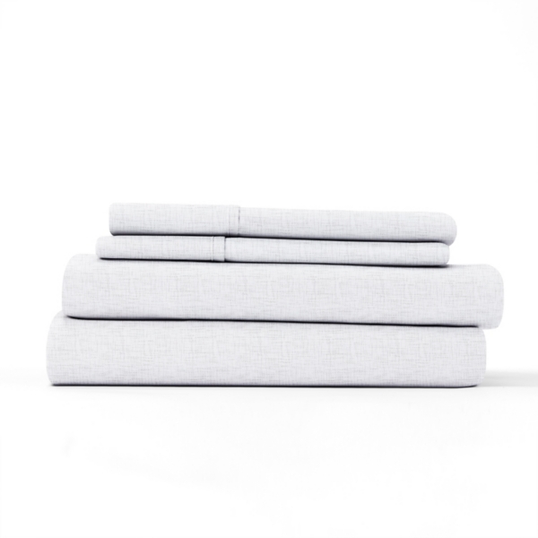 White Chambray 4-Pc. King Bed Sheet Set