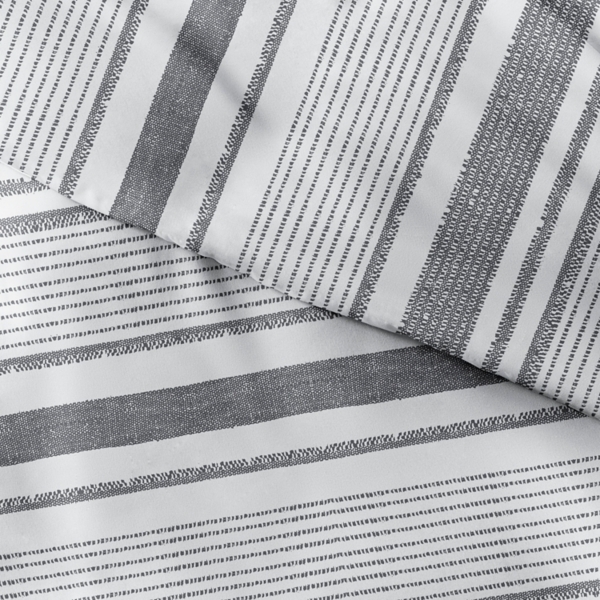 Gray Soft Striped 3-pc. Queen Duvet Cover Set