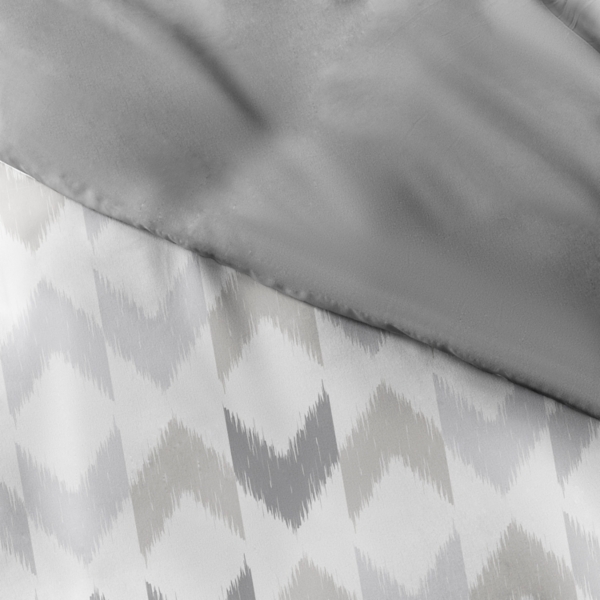 Gray Chevron 2-Pc. Twin Duvet Cover Set