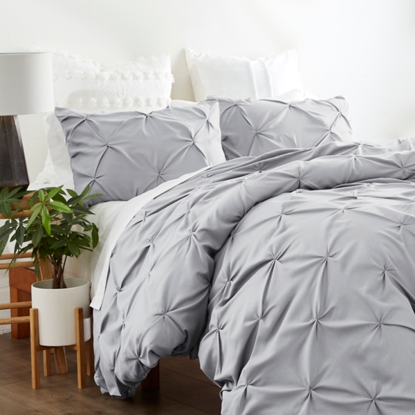 Light Gray Soft Pinched 3pc. King Duvet Cover Set Kirklands Home