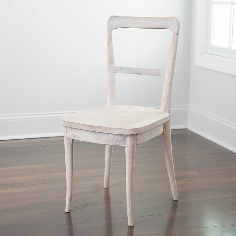 White Martin Dining Chair Kirklands Home, Whitewashed Wooden Dining Chairs