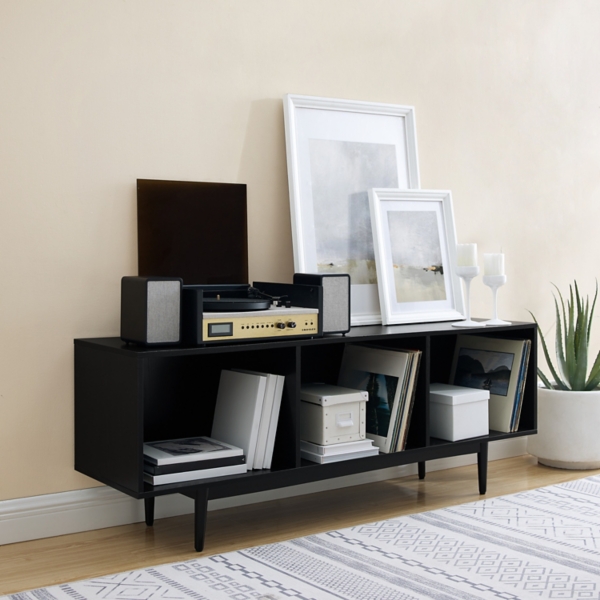 Black Modern Wood Console Table