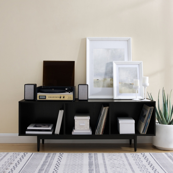 Black Modern Wood Console Table