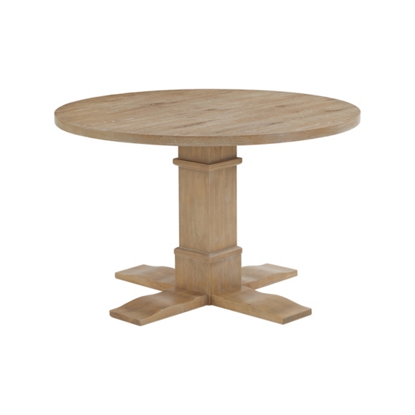 Round Brown Wood Pedestal Base Dining Table | Kirklands Home