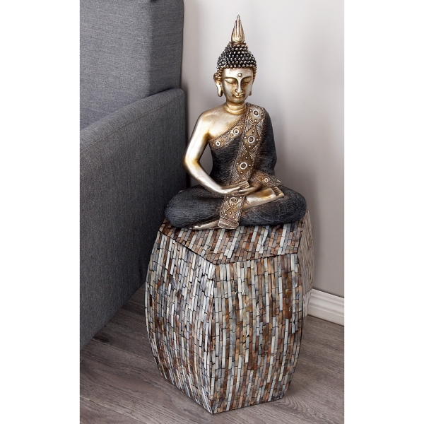 Mussel Shell Hexagonal Accent Table