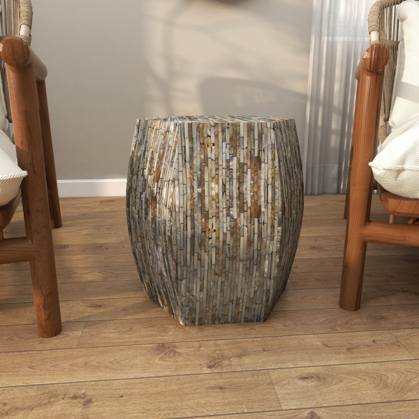 Mussel Shell Hexagonal Accent Table