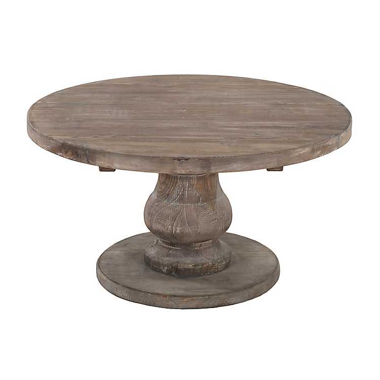 Calie Reclaimed Pine Round Coffee Table, Round Barn Wood Coffee Table