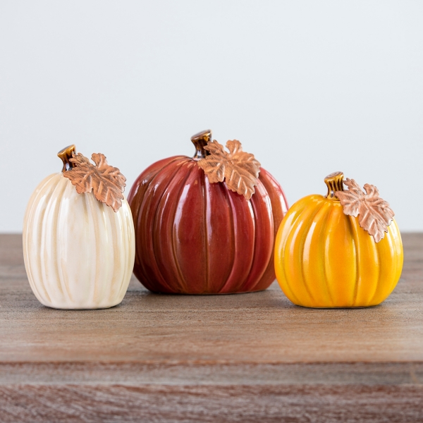 Multicolor Ceramic Pumpkins, Set of 3 | Kirklands Home