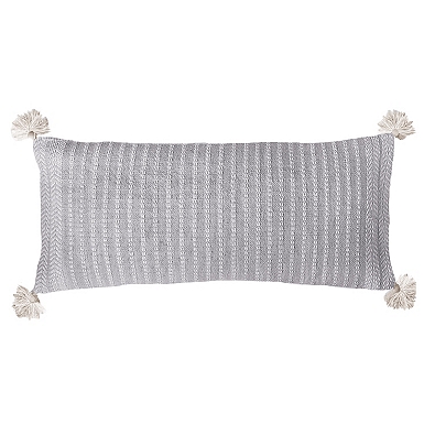 Gray and shop white lumbar pillow