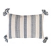 Blue and White Woven Stripe Lumbar Pillow