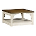 Mary White and Natural Wooden Square Coffee Table