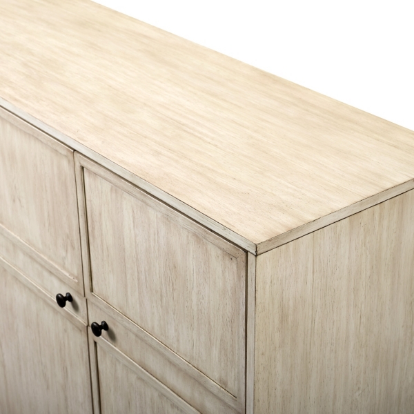Birch Wood 4-Door Sideboard