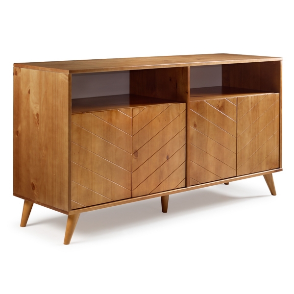Caramel Chevron Wood TV Console Kirklands Home