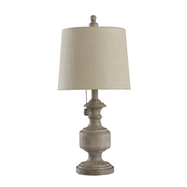 Rustic Farmhouse Lamp with Withered Zinc Finish, Gray Checked hotsell Shade