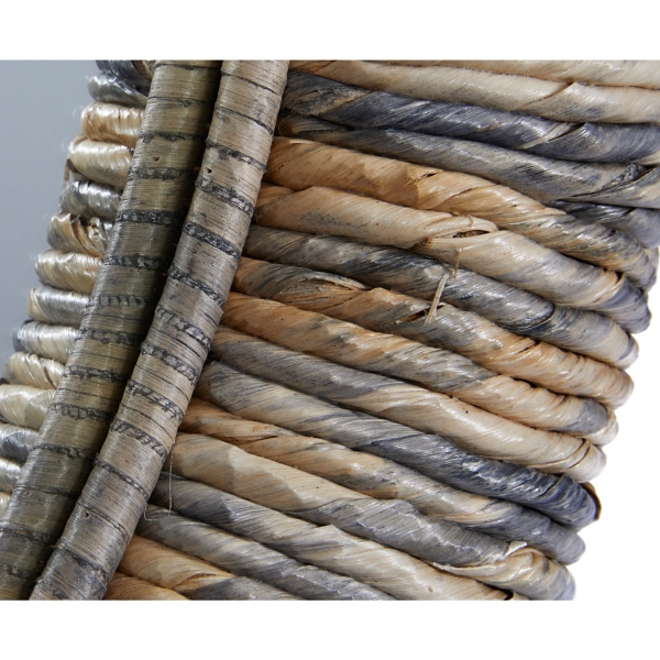 Round Teak Wood Coiled Tampar Frame Mirror