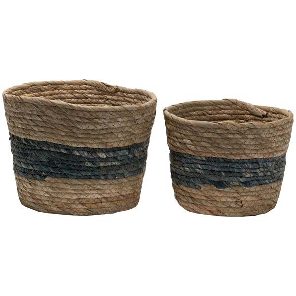 Blue Woven Cattail Baskets, Set of 2 Kirklands Home