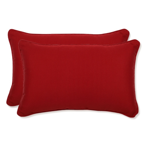 Red Welt Outdoor Lumbar Pillows, Set of 2 Kirklands Home