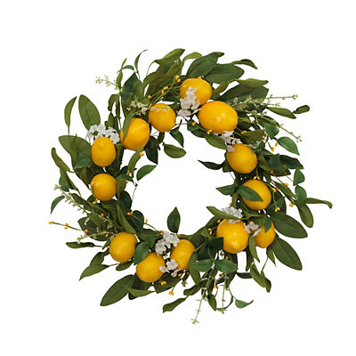 Yellow Lemon and Berry Wreath