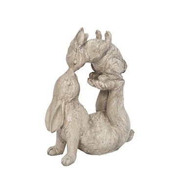 Golden Ear Velvet Easter Bunny Figurines, Set of 2