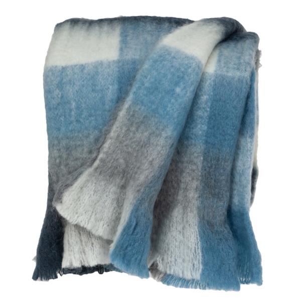 Blue Buffalo Check Wool Handloomed Throw