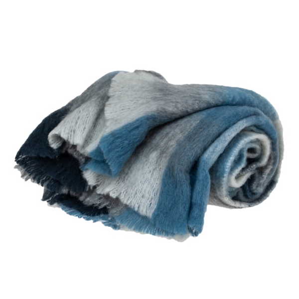 Blue Buffalo Check Wool Handloomed Throw