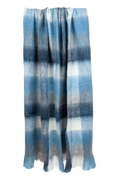 Blue Buffalo Check Wool Handloomed Throw