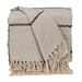 Beige and Black Striped Throw