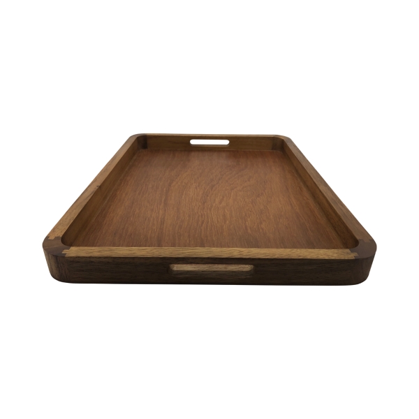 Acacia Wood Rectangle Serving Tray with Handles Kirklands Home
