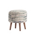 Abstract Lines Wood Ottoman Stool
