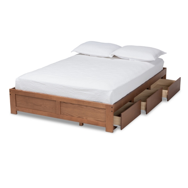 Walnut Wooden 3-Drawer Platform Bed | Kirklands Home